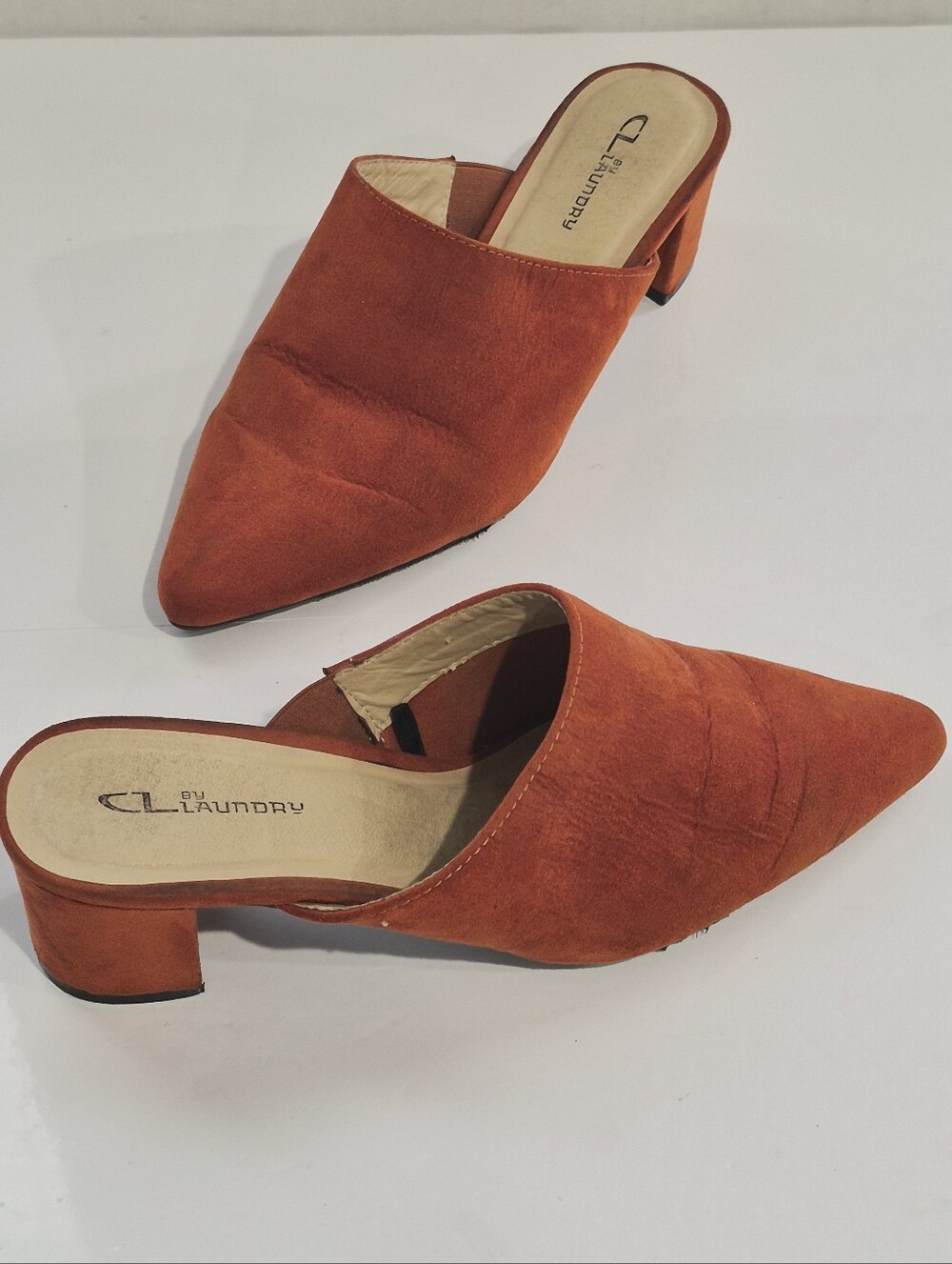 CL by Laundry Women's Rust Suede Pointed Toe Mules Size 9.5